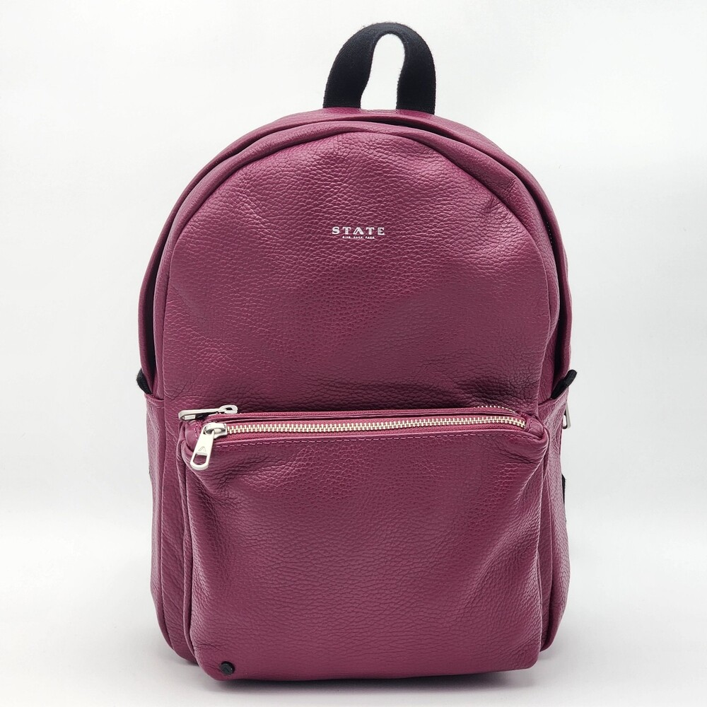 State Bags Mini Lorimer Leather Backpack Dahlia Pink Raspberry